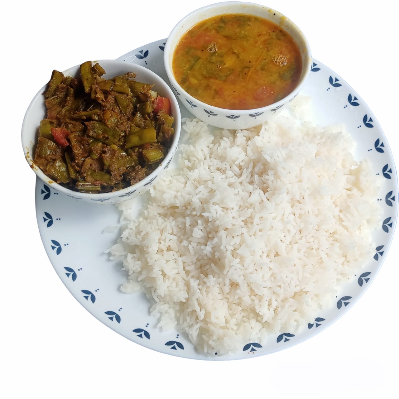 Gwaar Phalli Aloo with Dal